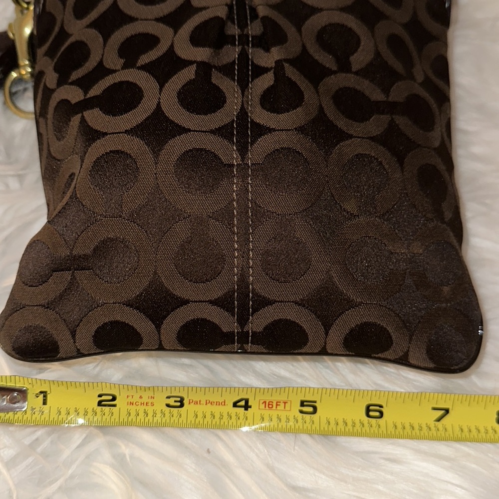 Coach Dark Brown Signature Canvas Crossbody with Gold Hardware - Picture 14 of 14